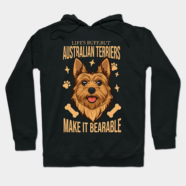 Australian Terrier Dog Lover Hoodie by GrafiqueDynasty